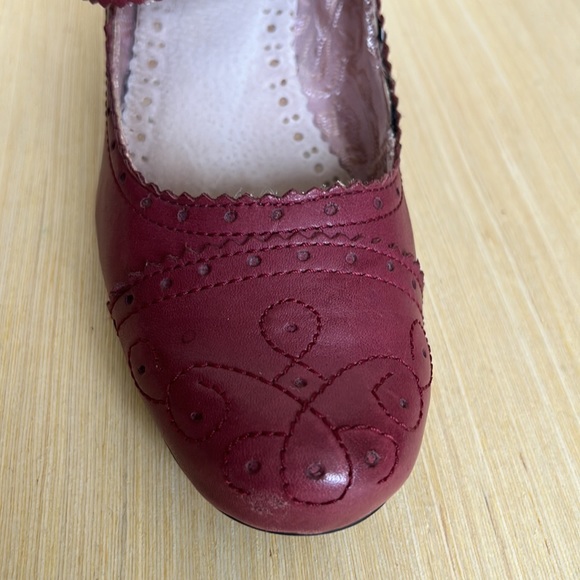 Leather Mary Jane shoes with a 2” heel, Hibiscus Red. - Picture 4 of 11